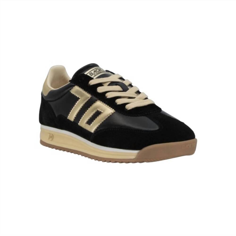 NEW BACK 70 women's jogger n sneakers in black gold